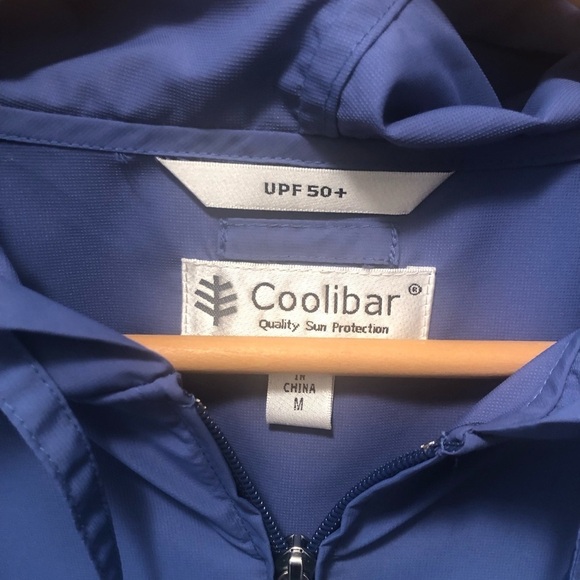 Coolibar Full Zip Lightweight Hoodie Jacket Blue  Sz M UPF 50+ Sun Protection - Picture 3 of 5